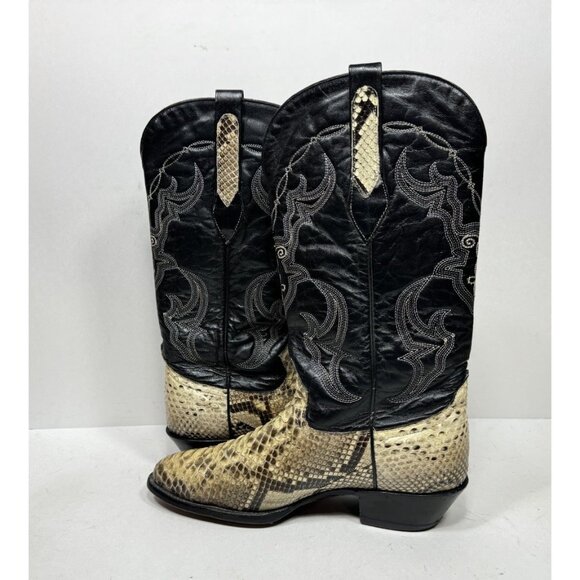 Corral Genuine Python Snake Skin Cowboy Western Boots Black Womens Size 8 - Picture 5 of 11